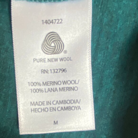 Segments Woolmark 100% Merino Wool Base Layer Teal Long Sleeve Top Gorpcore-M - Picture 11 of 12